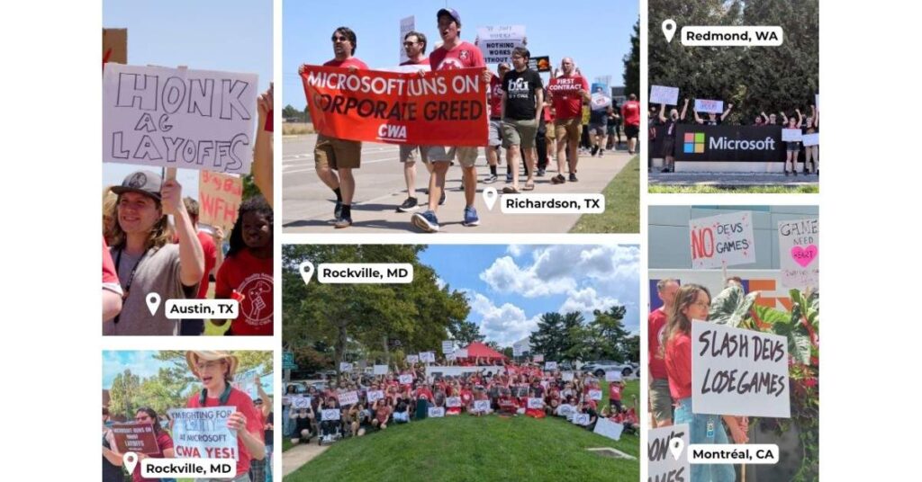 Save Our Game Workers: CWA Members Rally Across U.S. and Canada Against XBOX Layoffs
