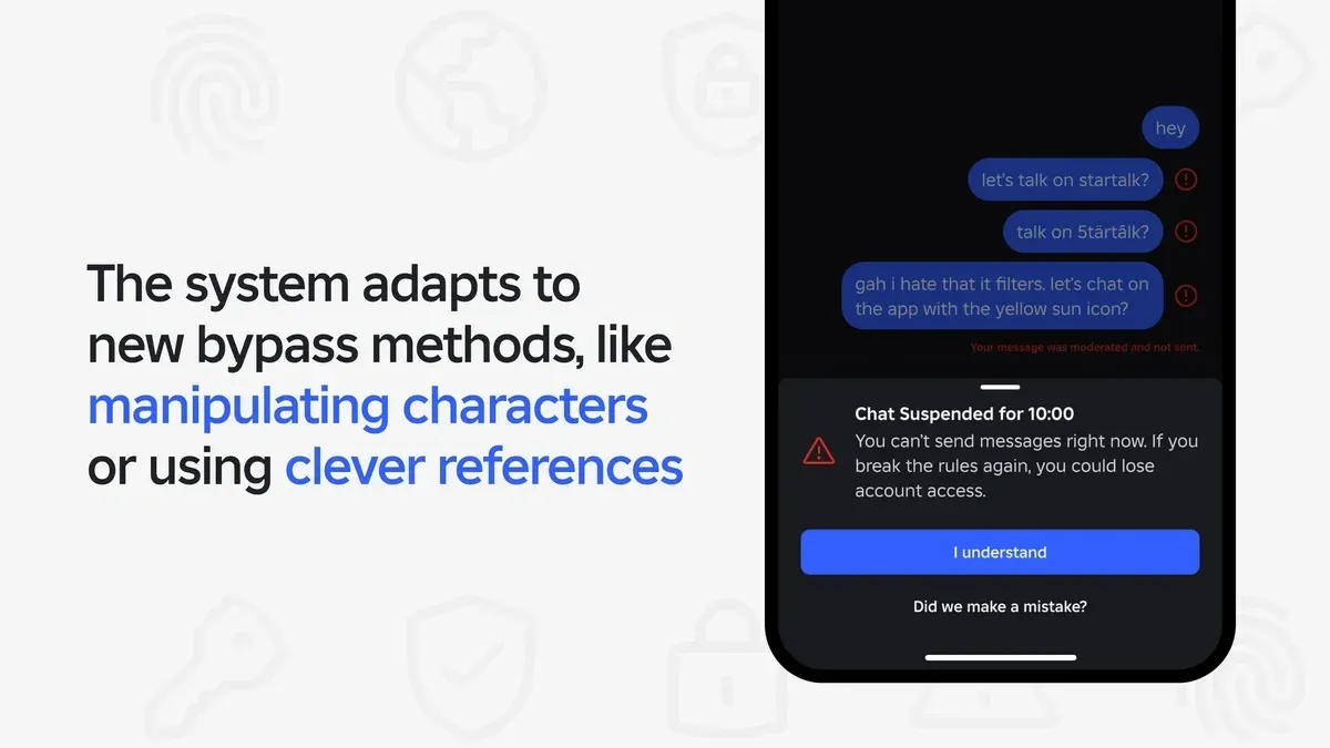 Roblox PII Classifier notifies users if they are breaking the rules by asking for or sharing PII