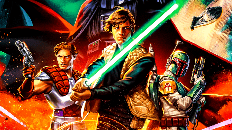 Luke Skywalker, Boba Fett, and Dash Rendar.