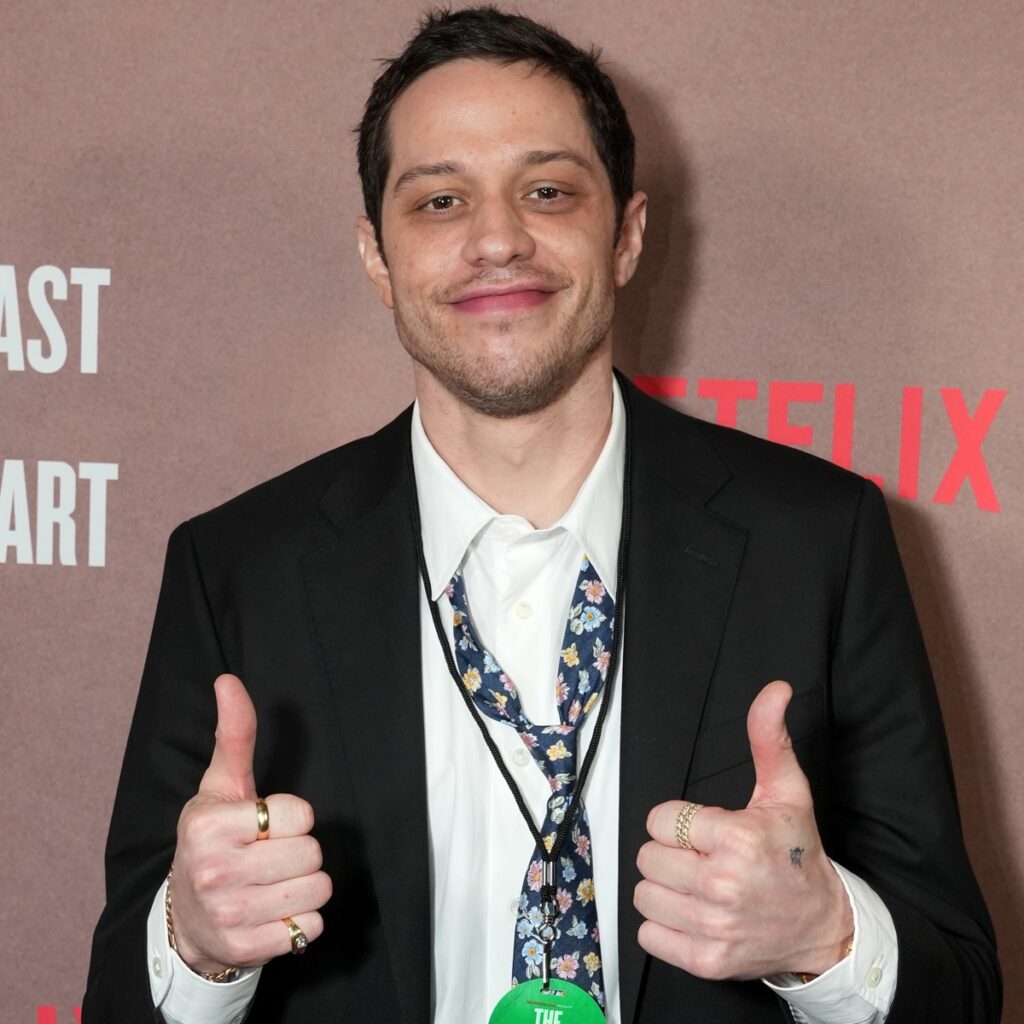 Pete Davidson Looks So Different With Piercing Blue Eyes and Long Dark Hair on Movie Set
