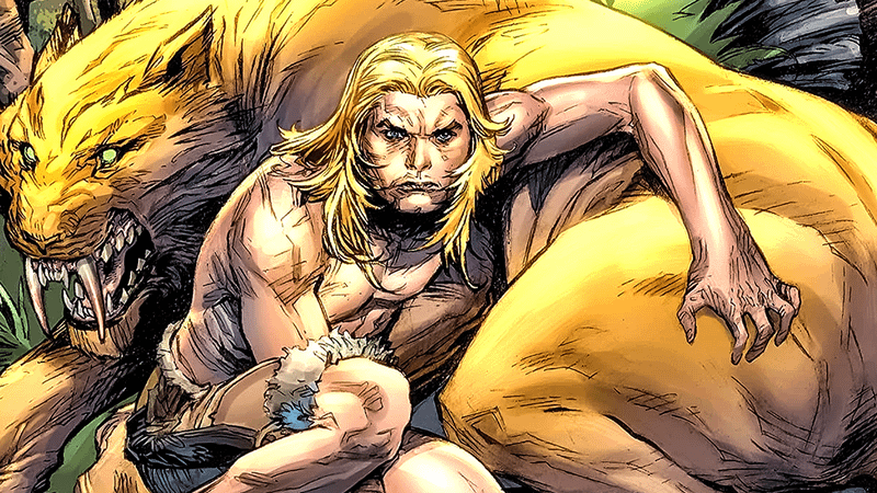 Ka-Zar with a Sabretooth Tiger in the comics.