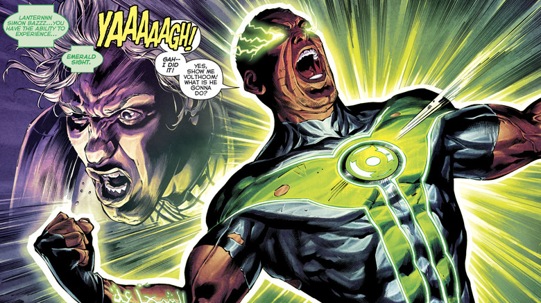 Simon Baz uses his Emerald Sight power in "Green Lanterns" #29