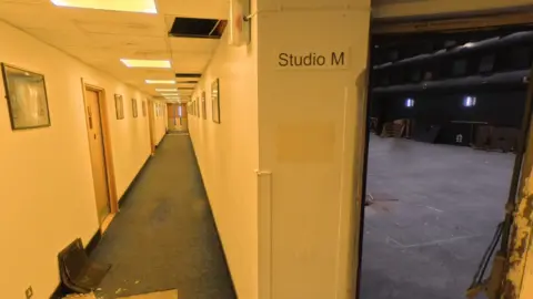 The Elstree Project A corridor and studio entrance door.