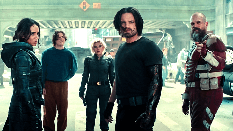 Ghost, Sentry, Black Widow, Winter Soldier and Red Guardian in Thunderbolts.