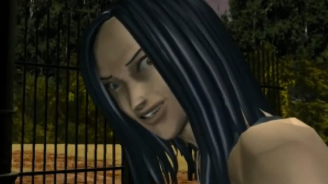Birdman looking at the player menacingly in Galerians