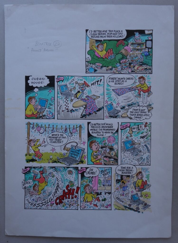 Boxatrix Original Comic Artwork Quackers comic c1997-1999 Brian Walker Quiz Kids