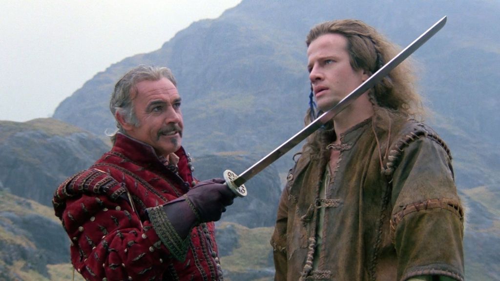 Christopher Lambert and Sean Connery in Highlander