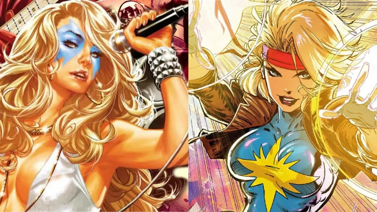Marvel's Dazzler in her original costumes.