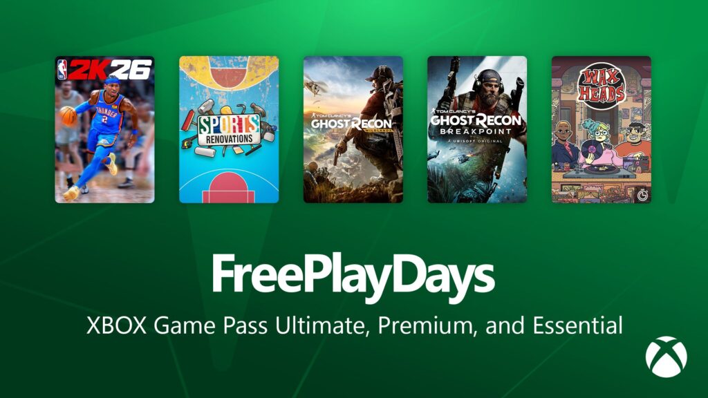 Free Play Days – NBA 2K26, Tom Clancy’s Ghost Recon Breakpoint, Wax Heads, and More
