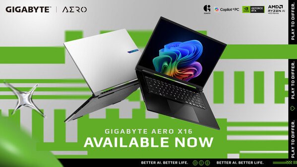 GIGABYTE Announces AERO X16 Now Available, Bringing Next-Gen AI Performance to an Ultra-Thin Copilot+ PC
