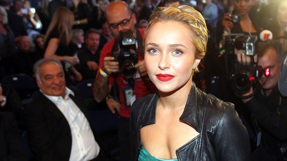 Hayden Panettiere poses before a boxing match in Hamburg, Germany.