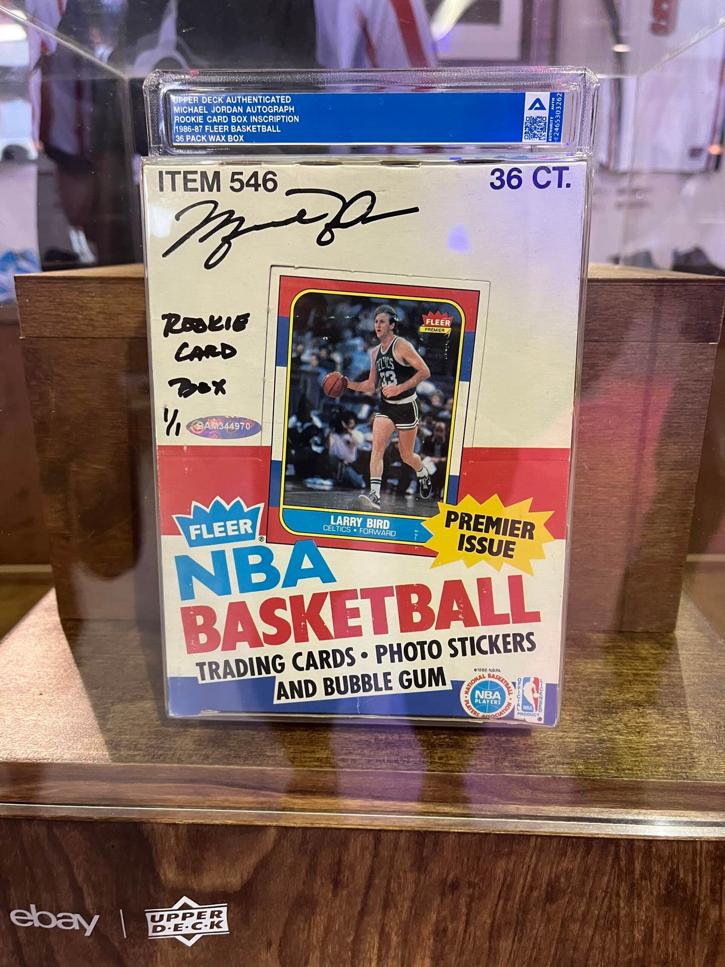 1986 Fleer Basketball box signed by Michael Jordan.