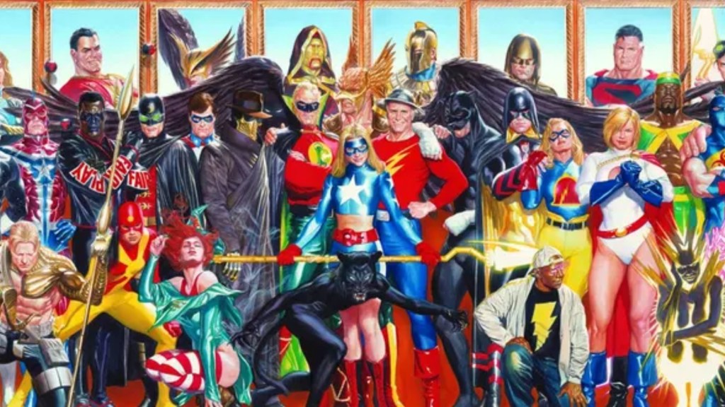 Multiple generation sof the Justice Society together