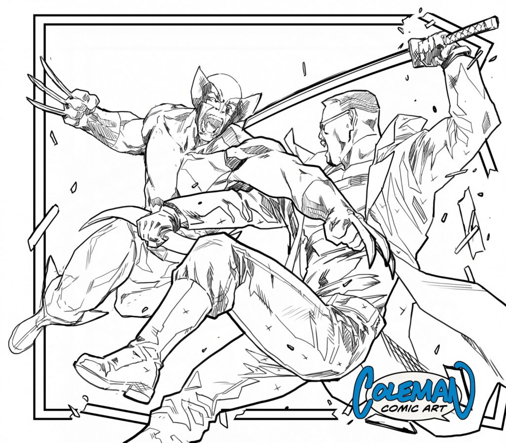 Wolverine and Blade by Ruairí Coleman