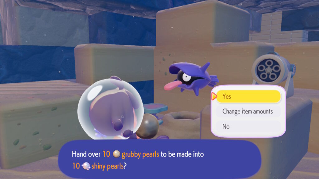 Shellder cleans Pokopia Pearls