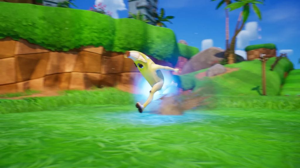 Peely using Sonic ability in Fortnite