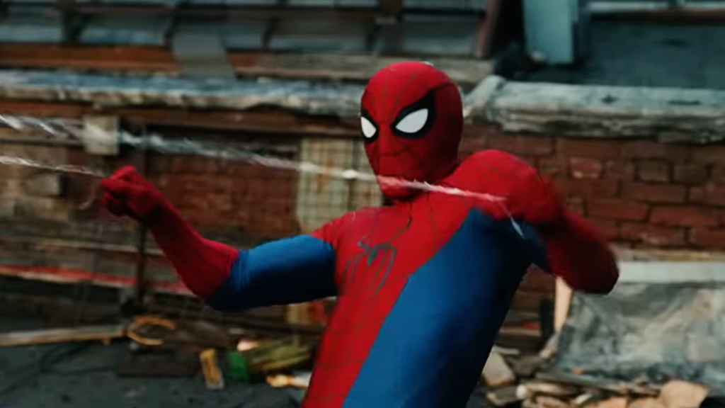 Spider-Man (Tom Holland) using organic webbing in Brand New Day
