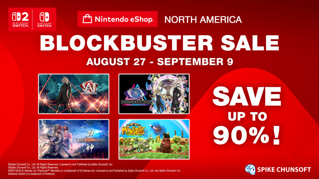 Save up to 90% on Spike Chunsoft Games During the Blockbuster Sale on Nintendo eShop August 27 to September 9, 2026
