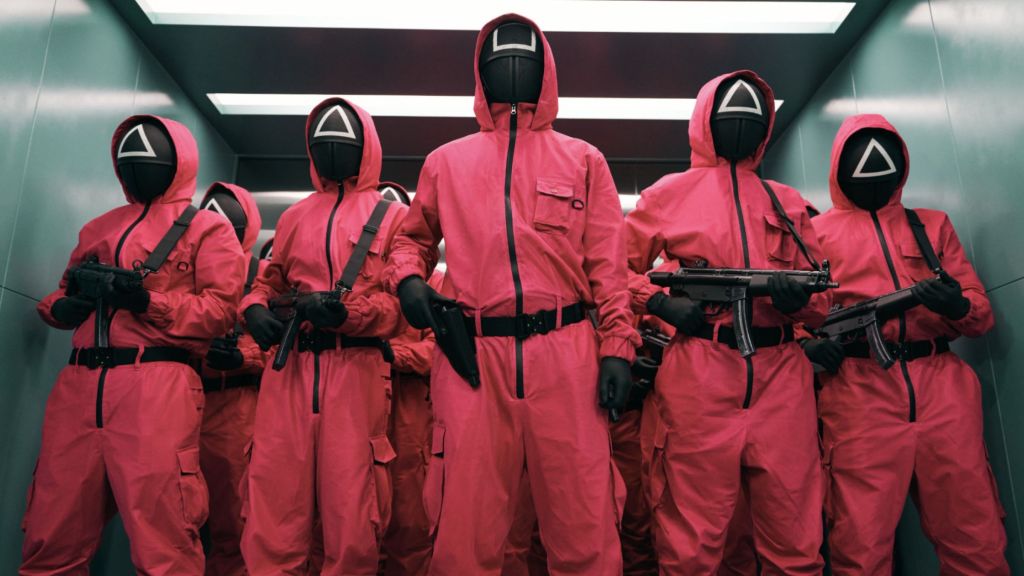 The armed masked gaurds of Squid Game