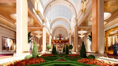 A render of the shopping promenade at Wynn Al Marjan Island. Photo: Wynn