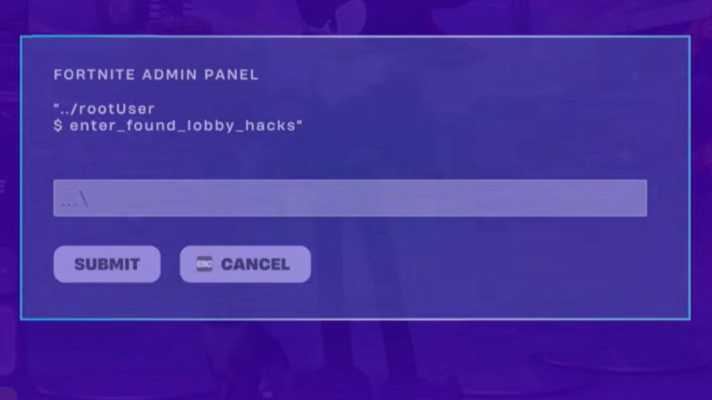 Admin Panel in Fortnite