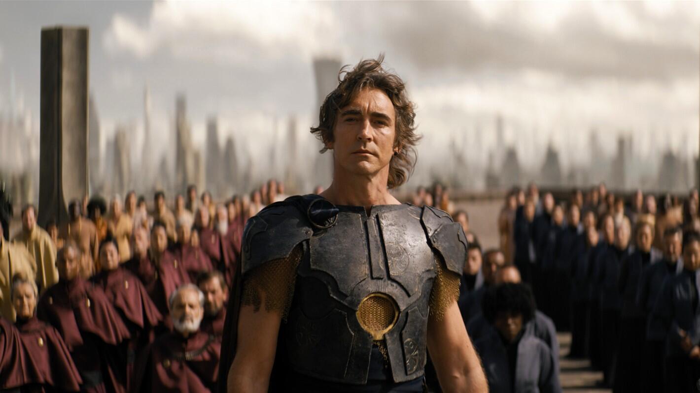 Lee Pace in a production still from Apple TV's sci-fi series Foundation.