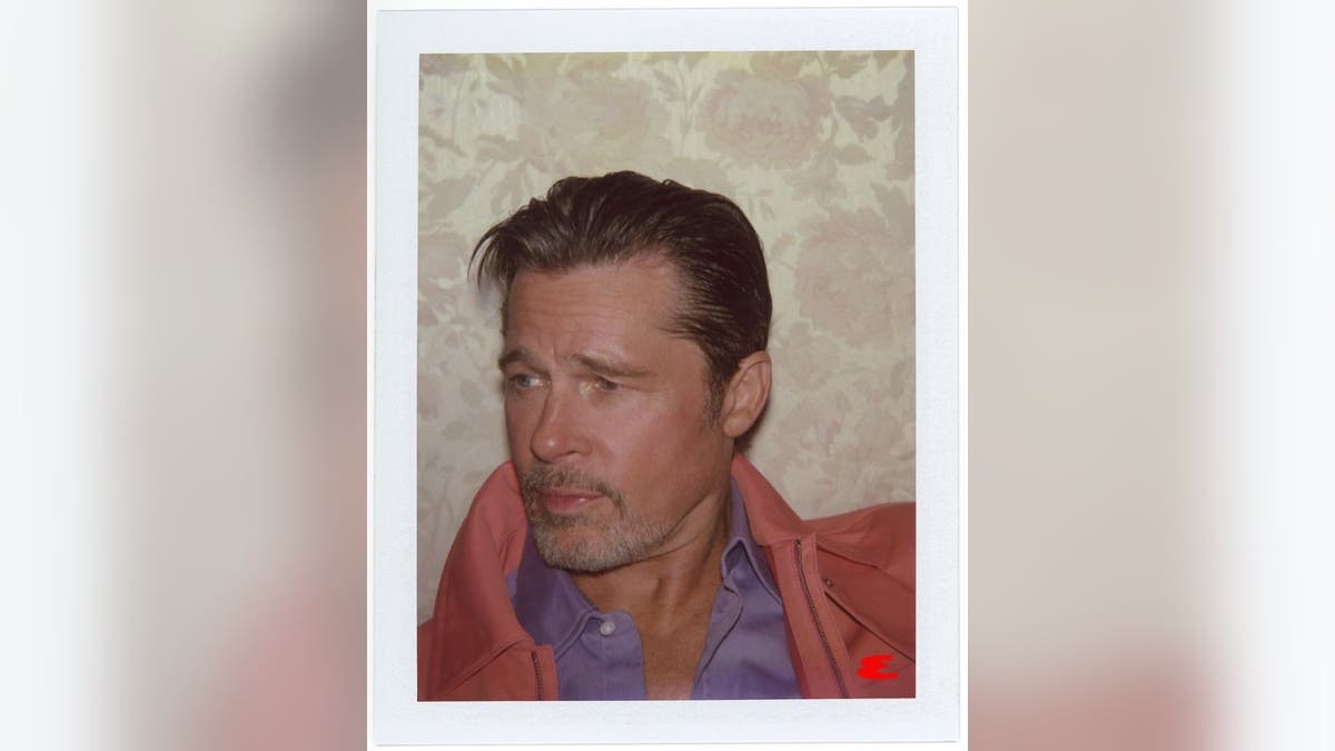 Brad Pitt in a close-up Polaroid-style photograph