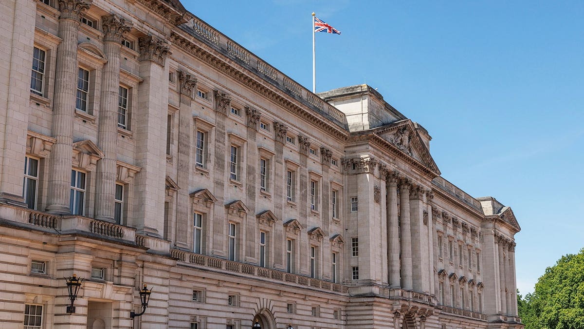 Buckingham Palace exterior facade in London, England.