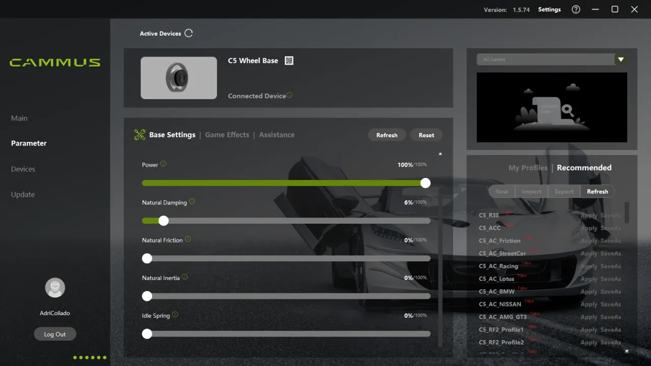 Example - Cammus Software Config