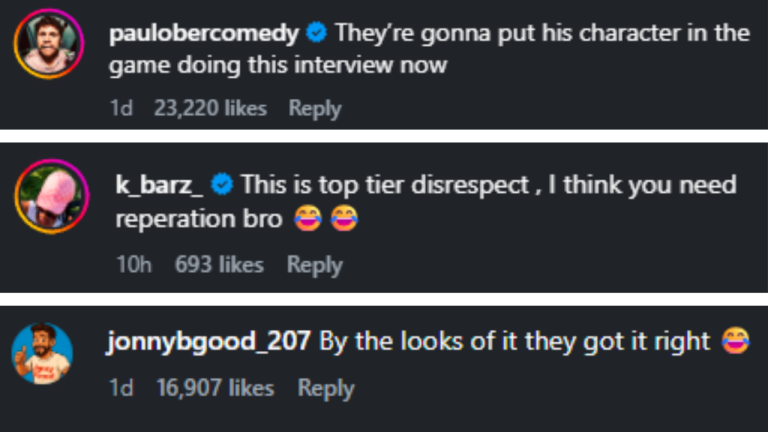Comments on Instagram