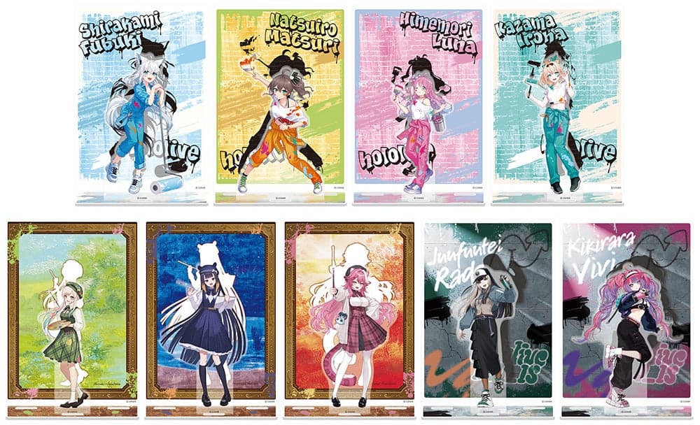 New hololive production Goods Featuring 9 VTubers' Original Illustrations and Self-Drawn Portraits Launch August 29 — Animate Holds Bonus Fair