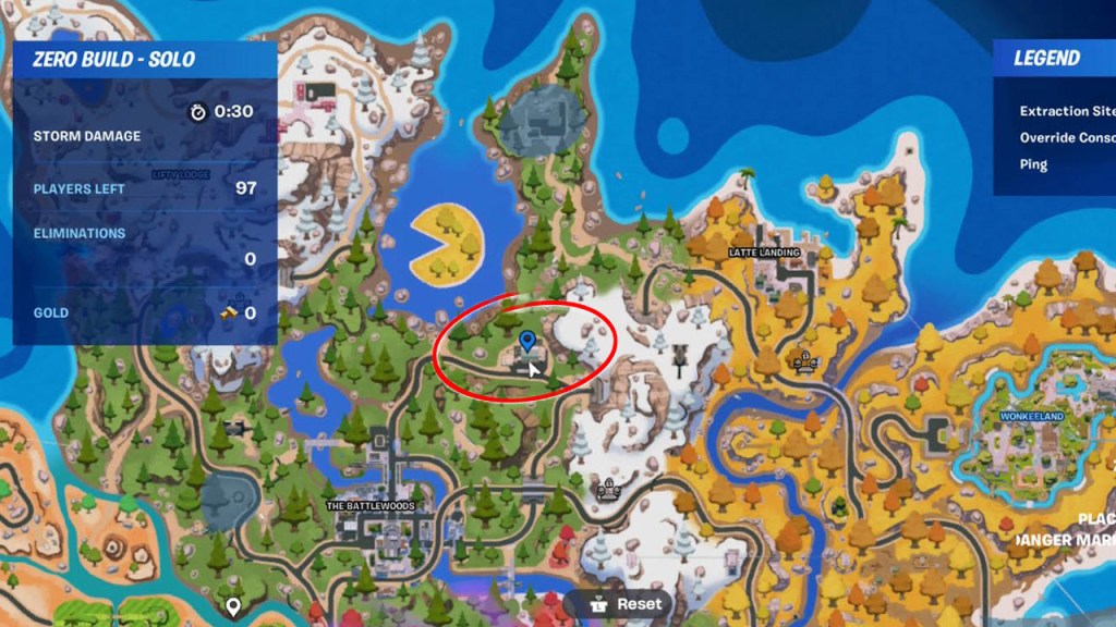 Fortnite FNAF Easter Egg Location Map