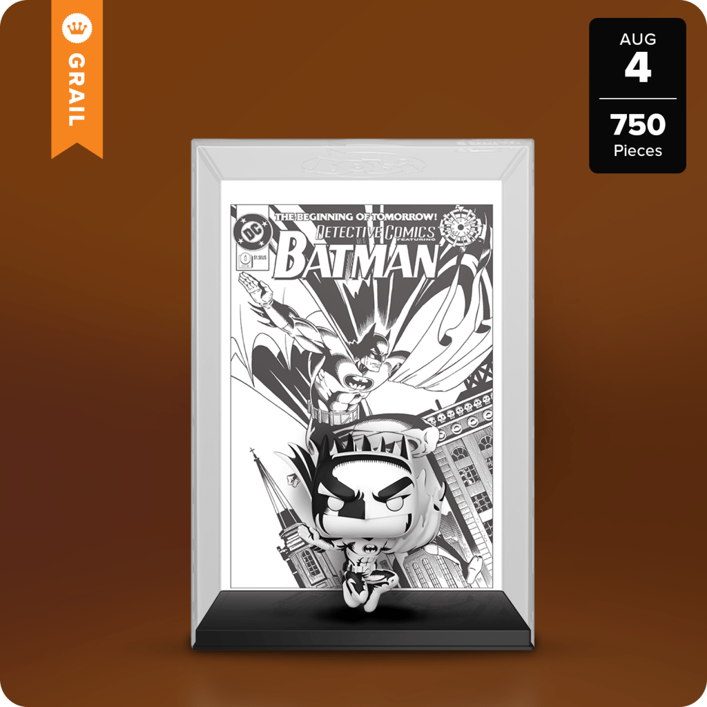 Funko Pop Comic Cover Batman Black and White limited grail release promotional image