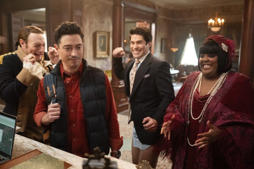 Brandon Scott Jones, Ben Feldman, Asher Grodman, and Danielle Pinnock in 'Ghosts'