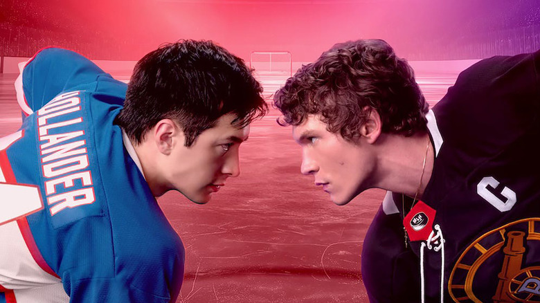 Shane and Ilya facing off on the poster for Heated Rivalry