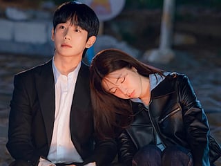 Jung Hae-in and Ha Young in Our Sticky Love.