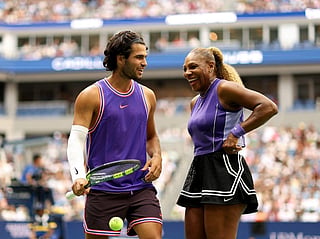 The pair looked like they were having the time of their lives on court