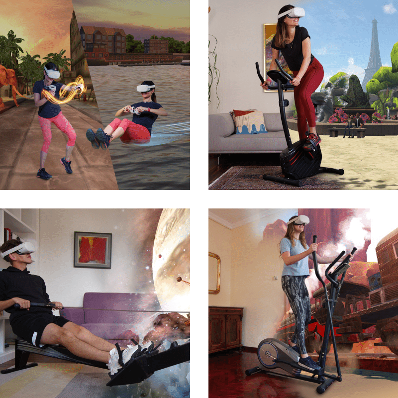 Holofit VR overlay for cardio equipment