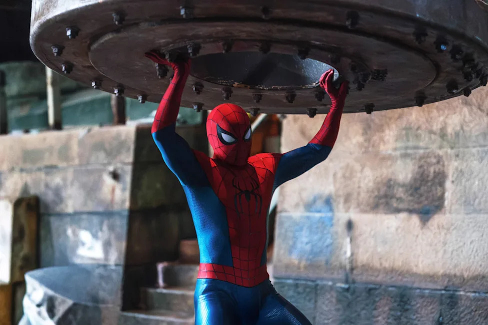 Tom Holland as Spider-Man.