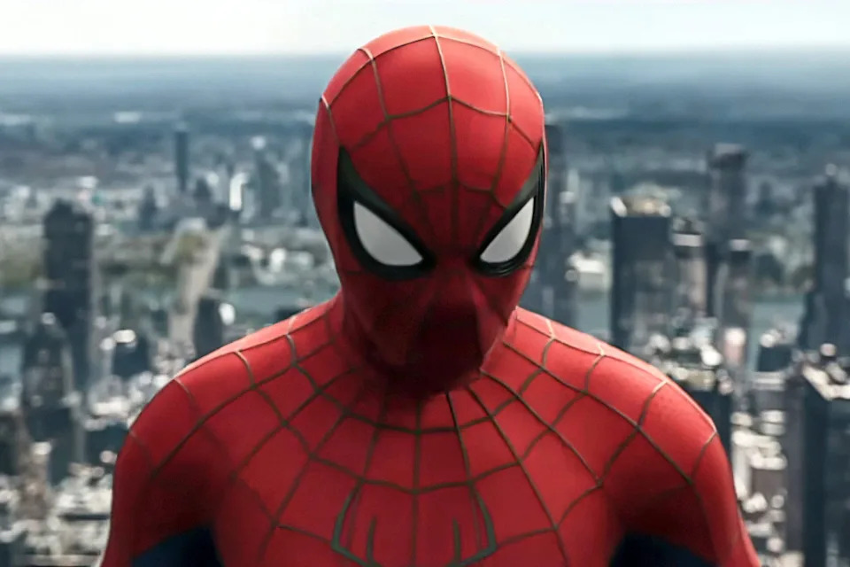 Tom Holland as Spider-Man.
