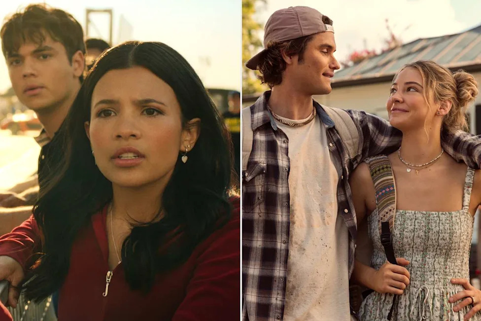 Naveen Paddock as Elliot, Nikki Rodriguez as Jackie Howard in episode 304 of My Life with the Walter Boys; Chase Stokes as John B, Madelyn Cline as Sarah Cameron in episode 503 of Outer BanksCredit: Netflix; Jackson Lee Davis/Netflix