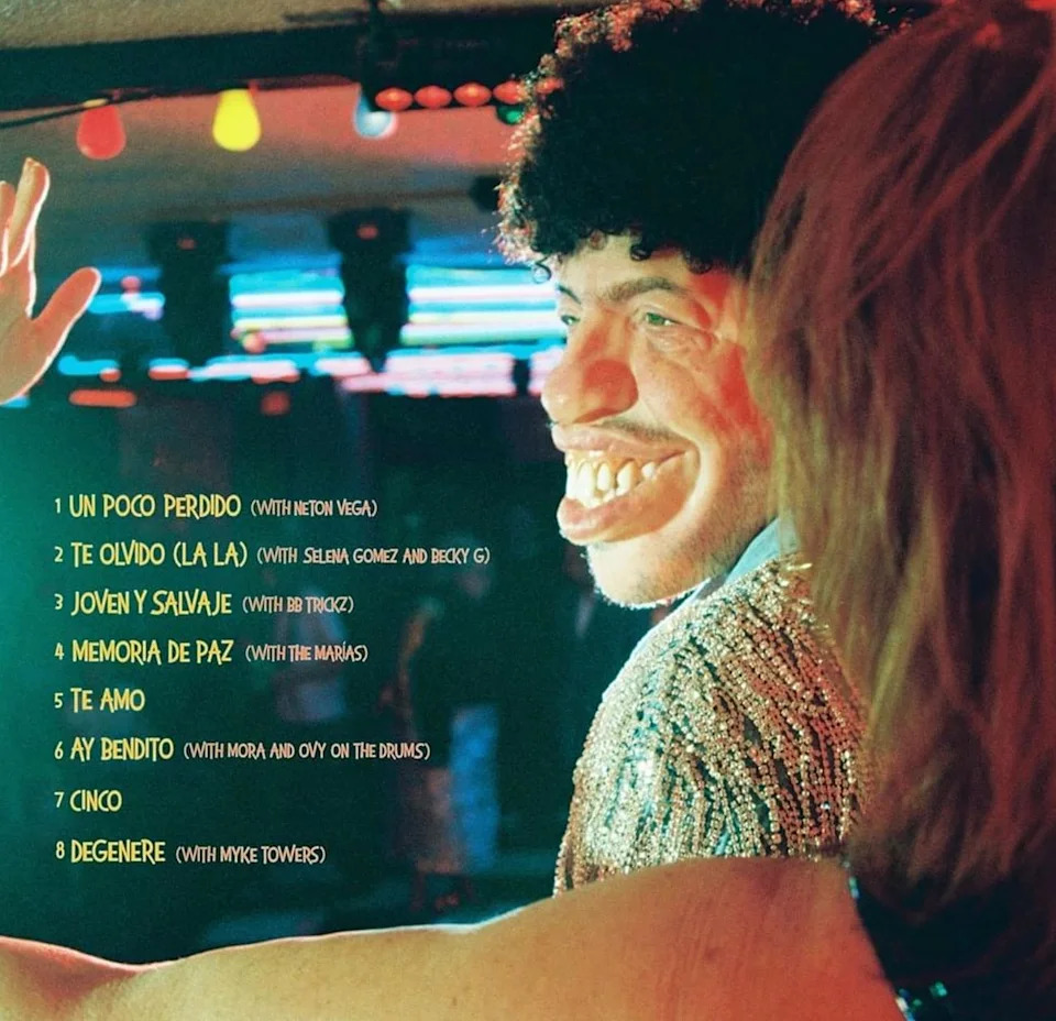 Tracklist of Benny's album featuring collaborations with various artists