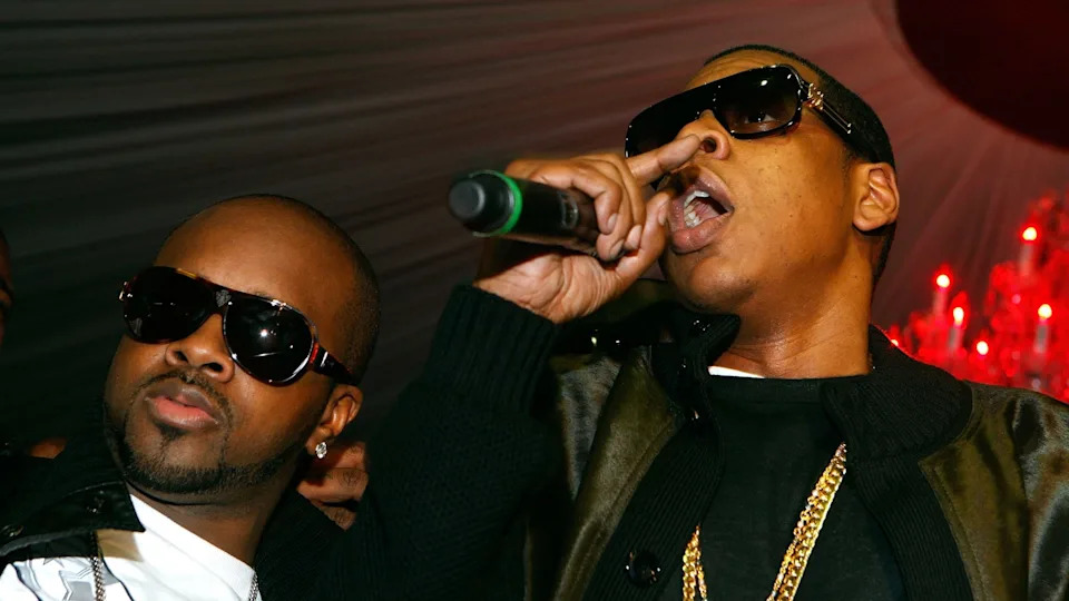 ATLANTA - NOVEMBER 04: Jermaine Dupri and Jay-Z attend a party hosted by Jay-Z at the Velvet Room November 4, 2007 in Atlanta, Georgia.