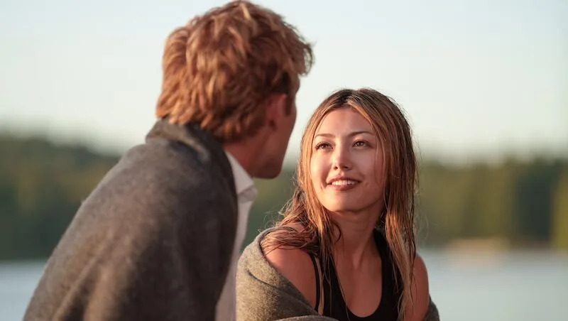 Sam Braun stars as Josh Regis with Miku Martineau as Teagan Tao in the Netflix series "Crew Girl."
