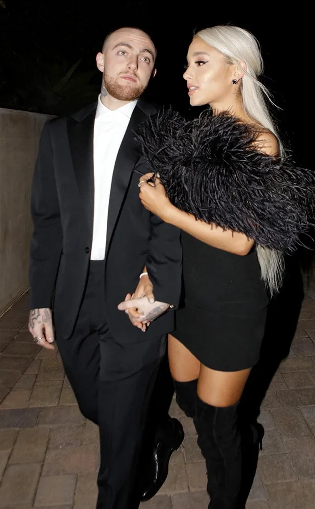 <p>But in May 2018, <a href="https://www.eonline.com/news/934042/ariana-grande-and-mac-miller-break-up">Grande and Miller broke up</a>.</p><p>"This is one of my best friends in the whole world and favorite people on the planet," Grande wrote on Instagram Stories at the time. "I respect and adore him endlessly and am grateful to have him in my life in any form, at all times regardless of how our relationship changes or what the universe holds for each of us!"</p><p>Four months later, <a href="https://www.eonline.com/news/966506/mac-miller-dead-at-26">Miller tragically died following an accidental overdose</a>. It wasn't until a year later that Grande spoke publicly about her profound grief.</p><p>"It's pretty all-consuming," she told <a href="https://www.vogue.com/article/ariana-grande-cover-august-2019"><em>Vogue</em></a><em> </em>in a July 2019 interview. "By no means was what we had perfect, but, like, f--k. He was the best person ever, and he didn't deserve the demons he had."</p><p>"I was the glue for such a long time, and I found myself becoming less and less sticky," she added. "The pieces just started to float away."</p>