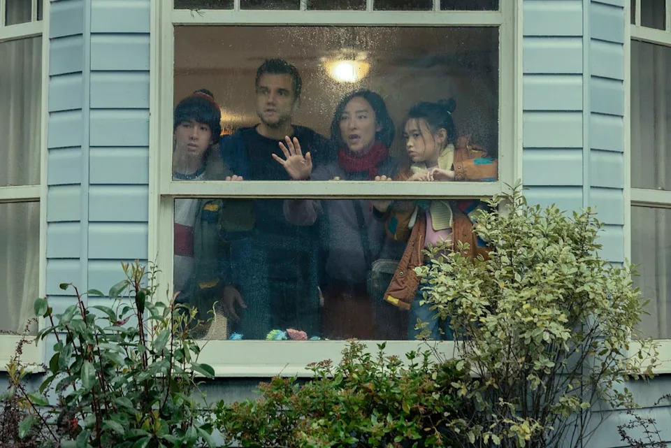 Noah Alexander Sosnowski, Wagner Moura, Greta Lee, and Riley Chung as Ruth in 'The Last House'Credit: Chris Baker/Netflix