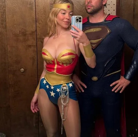 Sydney Sweeney dressed up as Wonder Woman with Scooter Braun as SupermanCredit: Instagram/Sydney Sweeney