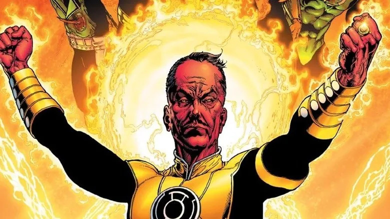 Sinestro wielding a yellow power ring in Green Lantern