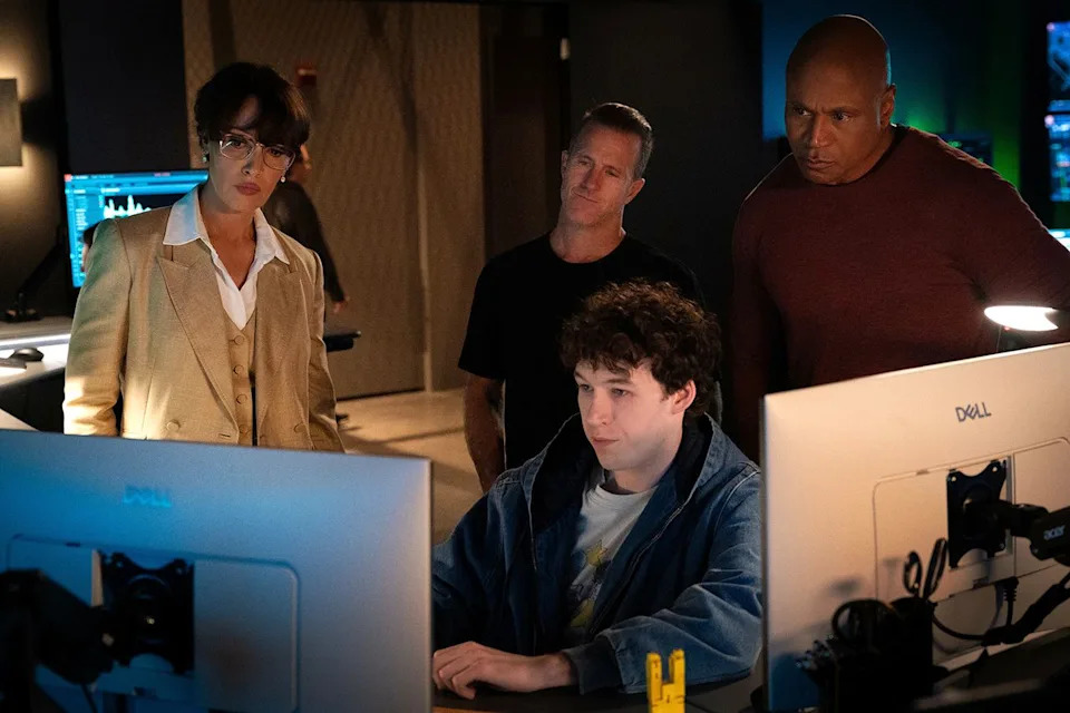 Jennifer Beals as Robyn Wells, Scott Caan as Nick Schaeffer, LL Cool J as Sam Hanna and Devin Druid as Sean Sullivan in 'NCIS: New York'Credit: Michael Greenberg/CBS