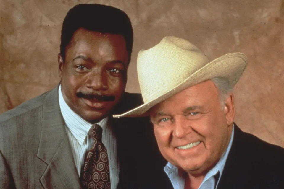 Carl Weathers and Carroll O'Connor on 'In the Heat of the Night'Credit: Fotos International/Getty
